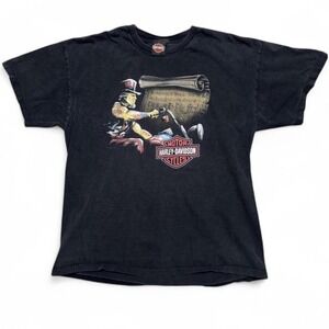Harley Davidson Shirt Mens XL Black Uncle Sam Pensacola Florida USA Patriot Tee